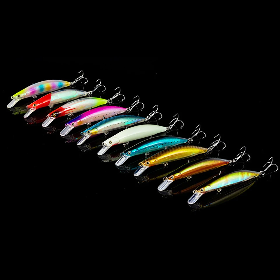 WALK FISH 1PCS Minnow Fishing Lure 112mm 13.5g 3D Eyes Luminous Bait Floating Water Bait Bass Fishing Tackle