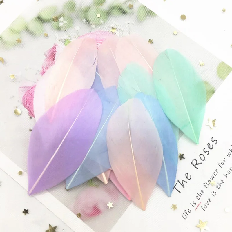 Natural Goose Feather 40-80mm Multicolour Feathers Plumes DIY Jewelry Craft Making Wedding Party Decoration Accessories 50pcs