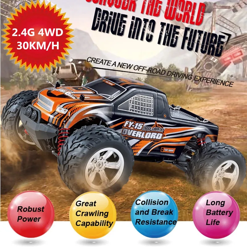 Boy RC Toy 2.4G 4WD Alloy 30KM/H Climbing Buggy Off  Load Clawer Car  Vehical Suspension Shock Independent Shockproof  Kid Gifts