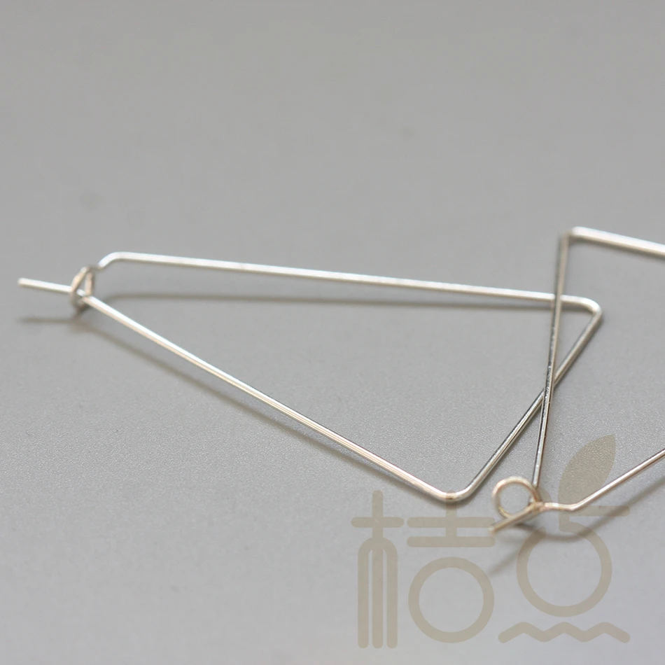 DIY Supply-Solid Brass Earring Hooks - Geometric Earring Wire - 41.9x31X0.75mm (4011C)