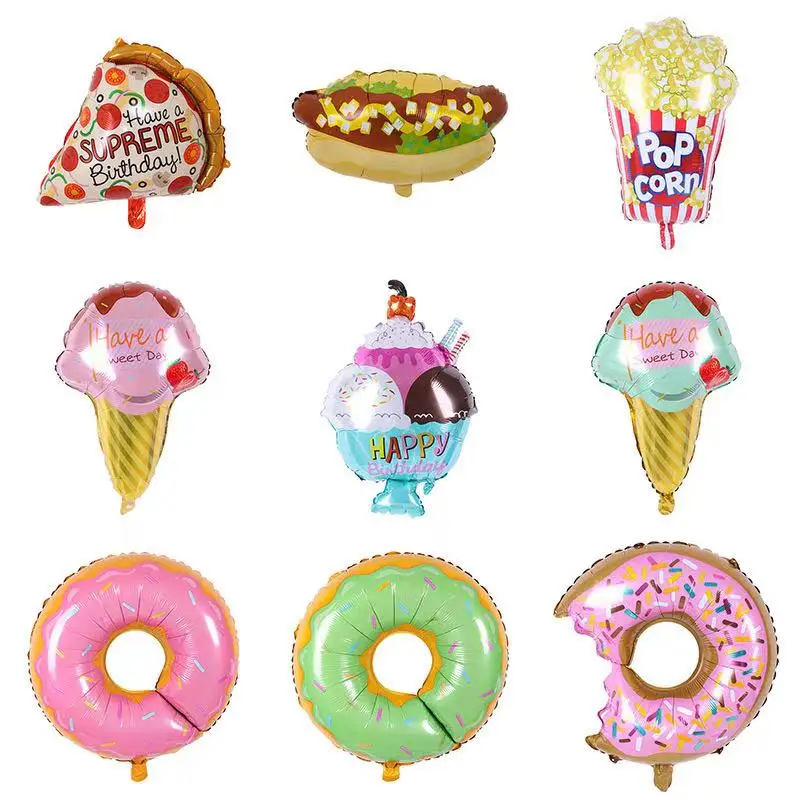 Dessert Series Party Supplies French Fries Burger Ice Cream Donuts Children’s Birthday Baby Bathing Decoration