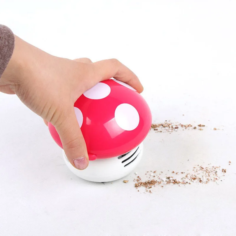 Mini Vacuum Cleaner Cute Mini Mushroom Corner Desk Table Dust Vacuum Cleaner For Car Home Computer Sweeper 6 Colors