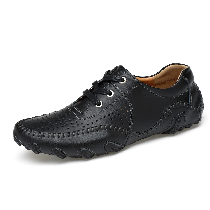 Chaussures de Golf en cuir imperméables pour hommes, antidérapantes, respirantes, décontractées, pour le travail, le Sport en plein air, grande