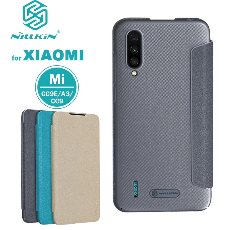 

Xiaomi CC9/CC9e/A3 Flip Case NILLKIN Sparkle Series Plastic PU Leather Case for xiaomi cc9/cc9e/A3 case flip cover free shipping