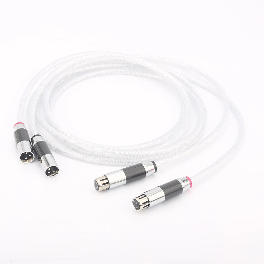 

High Quality Pair 5N Single Silver Plated 2RCA Male TO XLR Female Plug Audio Cable HIFI