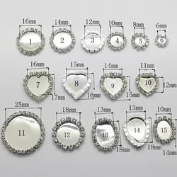 New Hot 10Pcs Mix Size Diy jewelry Accessories rhinestones pedestal embellishments caps Decoration For Making Silver Base