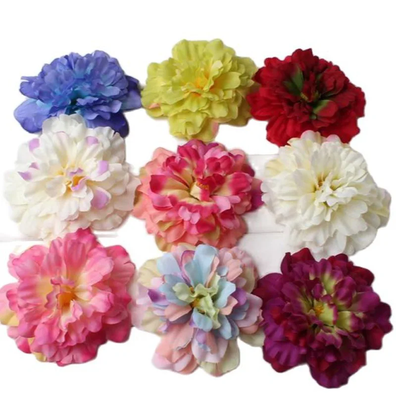 10PCS 4.8inch(12cm) Can Mix 8 Colors DIY Big Size Peony Artificial Silk Flowers Head For Home Wedding Party Decoration Flowers