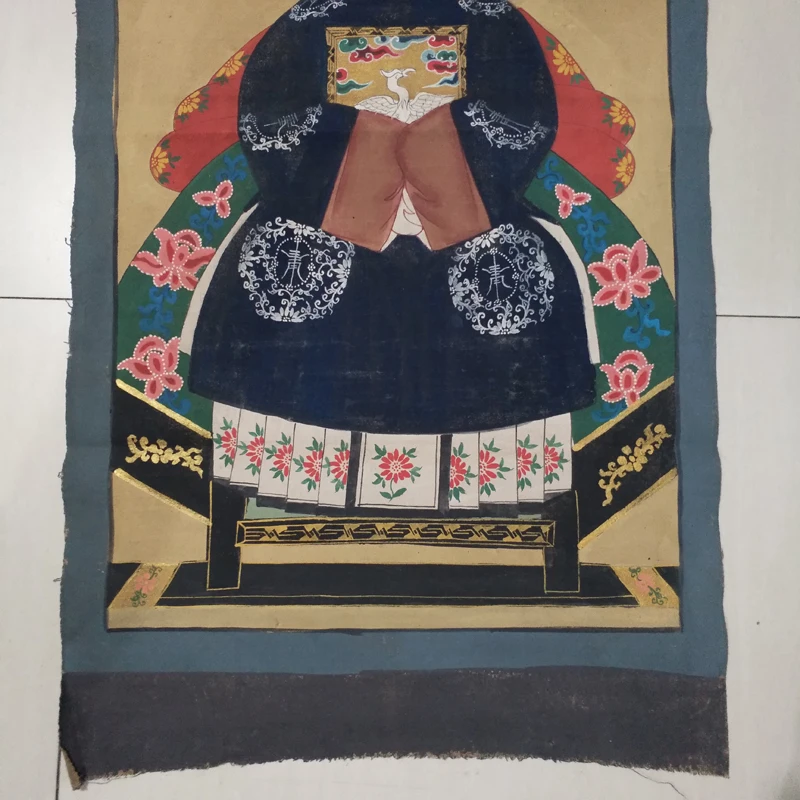 Elaborate Chinese Classical Collectible Home Decoration Painting Ancient Officer‘ wife Portrait Picture No.2 image 3