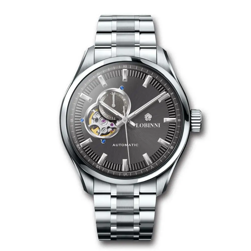 LOBINNI Svizzera orologi automatici da uomo, orologio da uomo di lusso scheletro uomo orologio da polso meccanico orologio impermeabile zaffiro relogio