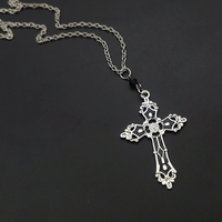 Christ Baroque Cross Pendant Necklace Women Men Gift  Vintage 90s Long Chain Punk Jewelry Accessories Choker Gothic Wholesale