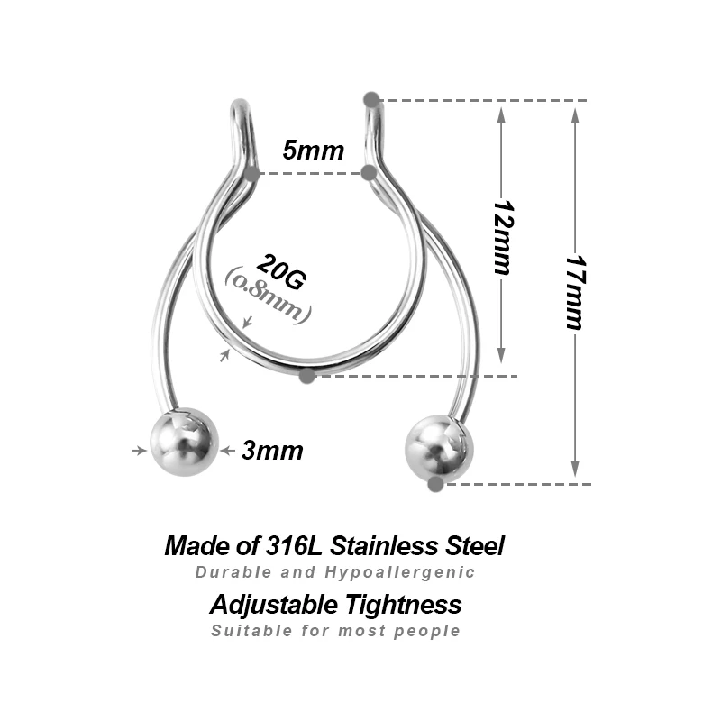 1-5 stücke Neue Gefälschte Nase Piercing Gefälschte Nase Ring Hoop Septum Ringe Chirurgenstahl Bunte Gefälschte Piercing Nase piercings Schmuck 20G – Detail 2