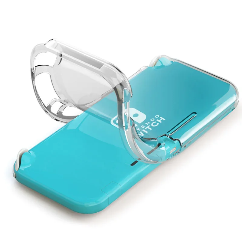 Funda protectora suave de TPU transparente para Nintendo Switch, Protector trasero de cristal para consola NS Lite, Thumb Stick, tapa de agarre