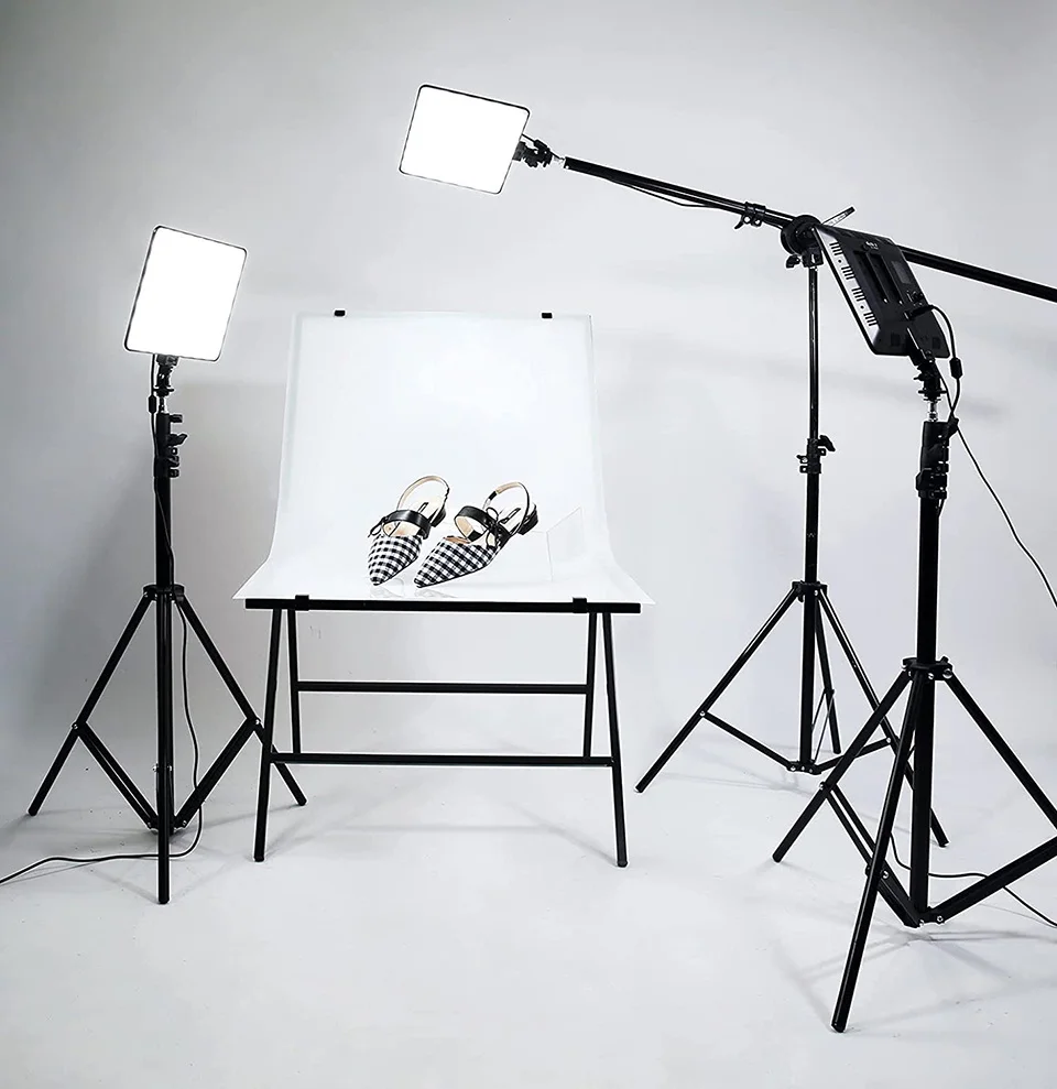 Video Fill Lamp Light Panel Photography Lighting LED 2700k-5700k EU Plug For Live Stream Photo Studio With Tripod Stand Long Arm