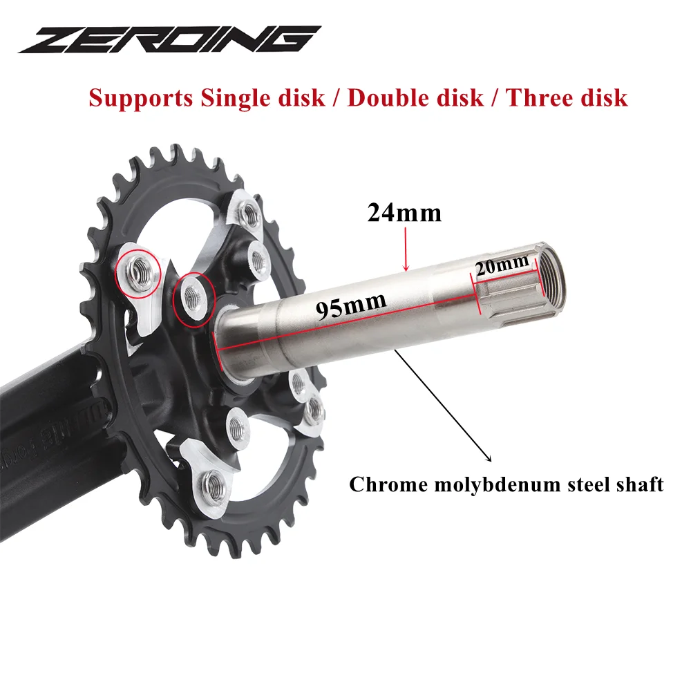 ZEROING DEORE XT Bicycle Crankset Mtb Cranks cranckset Chainring Bike Connecting Rods Hollow Integrated fire Crank arms for bike