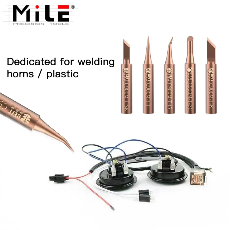 MILHA 5 pçs/set Bico de Solda de Oxigênio-Cobre Livre de Solda De Solda Ponta do Ferro Sem Chumbo-Livre Não-Stick de Lata Kit de Ferramentas de Ponta Diamagnético DIY