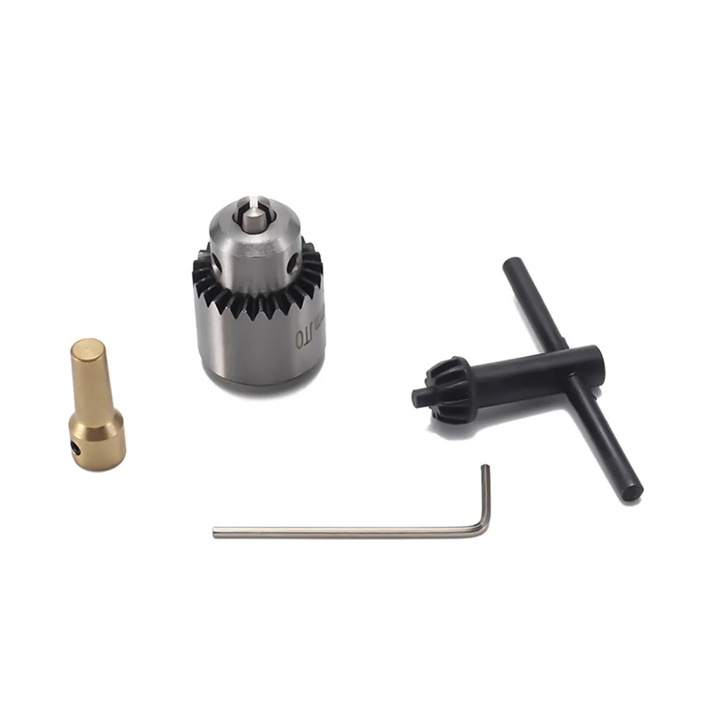 

Micro Motor Drill Chuck Clamping Range 0.3-4mm Taper Mounted Mini Drill Chuck With Chuck Key 3.17mm Brass Electric Motor Shaft