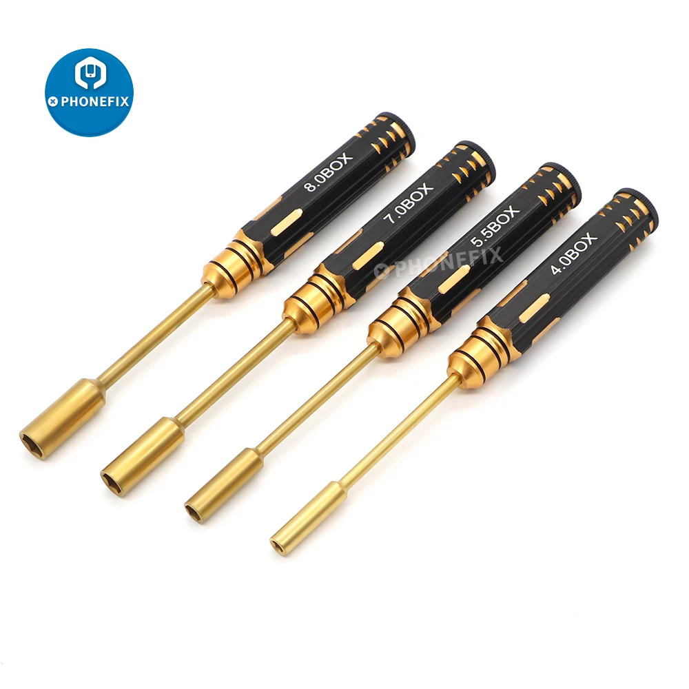 Hex chave de fenda 4 em 1 cabeça hexágono 4.0 5.5 7.0 8.0mm hex parafuso driver ferramentas conjunto soquete chaves de fenda para fpv helicóptero carro barco