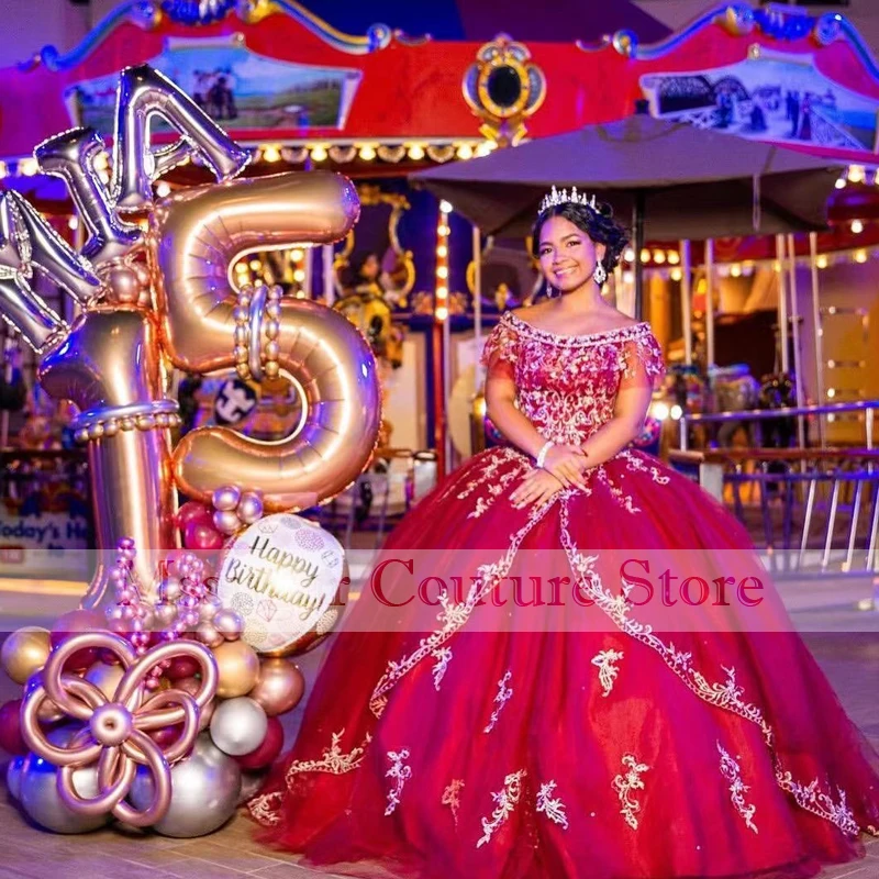 Impresionante vestido de quinceañera de encaje, apliques, vestido de baile dulce 16, vestido Formal de graduación, 2021