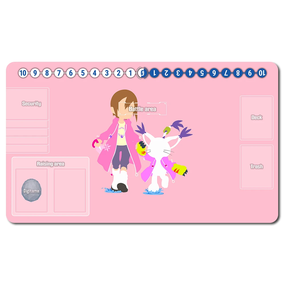 1002699 - Board Spiel DTCG Playmat Tisch Matte Größe 60X35 cm Mousepad Spielen Matten Kompatibel für Digimon TCG CCG RPG