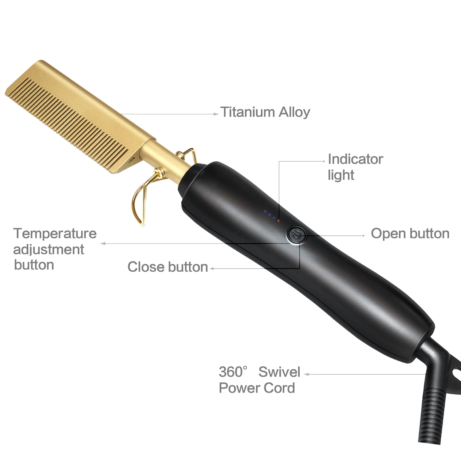 Hair Iron Straightener LCD Hot Comb Wet And Dry Use Heating Comb Electric Environmentally Friendly Titanium Alloy Curler Iron