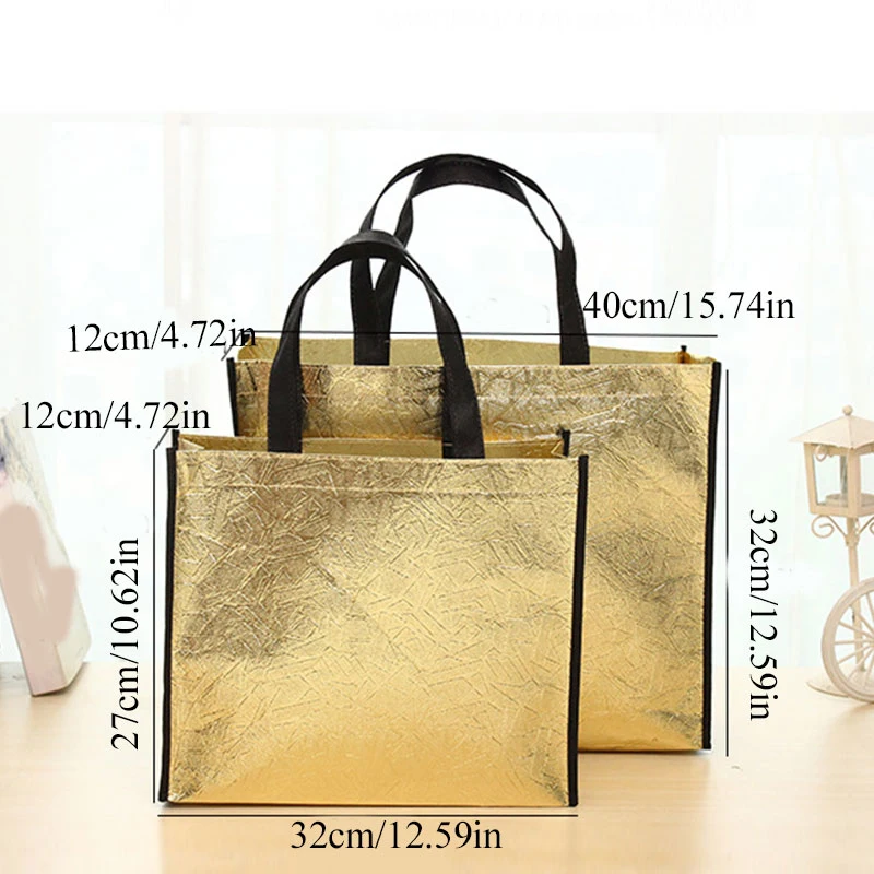 Foldable Laser Shopping Bag Reusable Eco Tote Waterproof Fabric Non-woven Bag