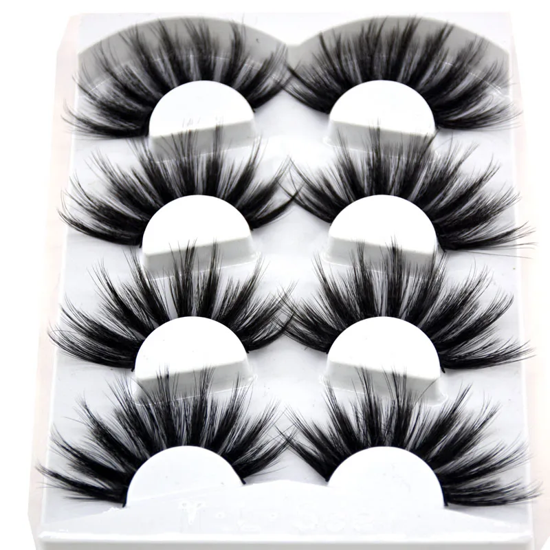 2020 New Volume lashes Natural mink eyelashes 25mm lashes 4 pair 3D eyelashes 100% handmade eyelashes extension false eyelashes