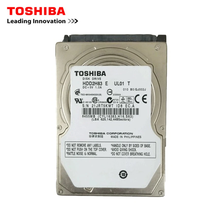 Внутренний жесткий диск TOSHIBA 500 ГБ, 2,5 дюйма, SATA2, 500-160 об./мин.