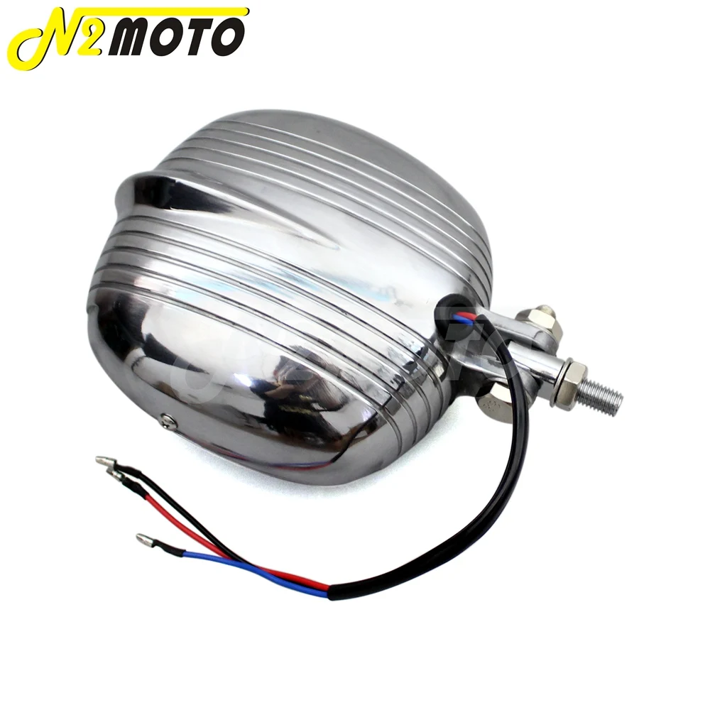 Motorcycle Vintage Headlight For Harley Honda Cafe Racer Custom Bobber Chopper Polish Sealed Beam Electroline Retro Headlight