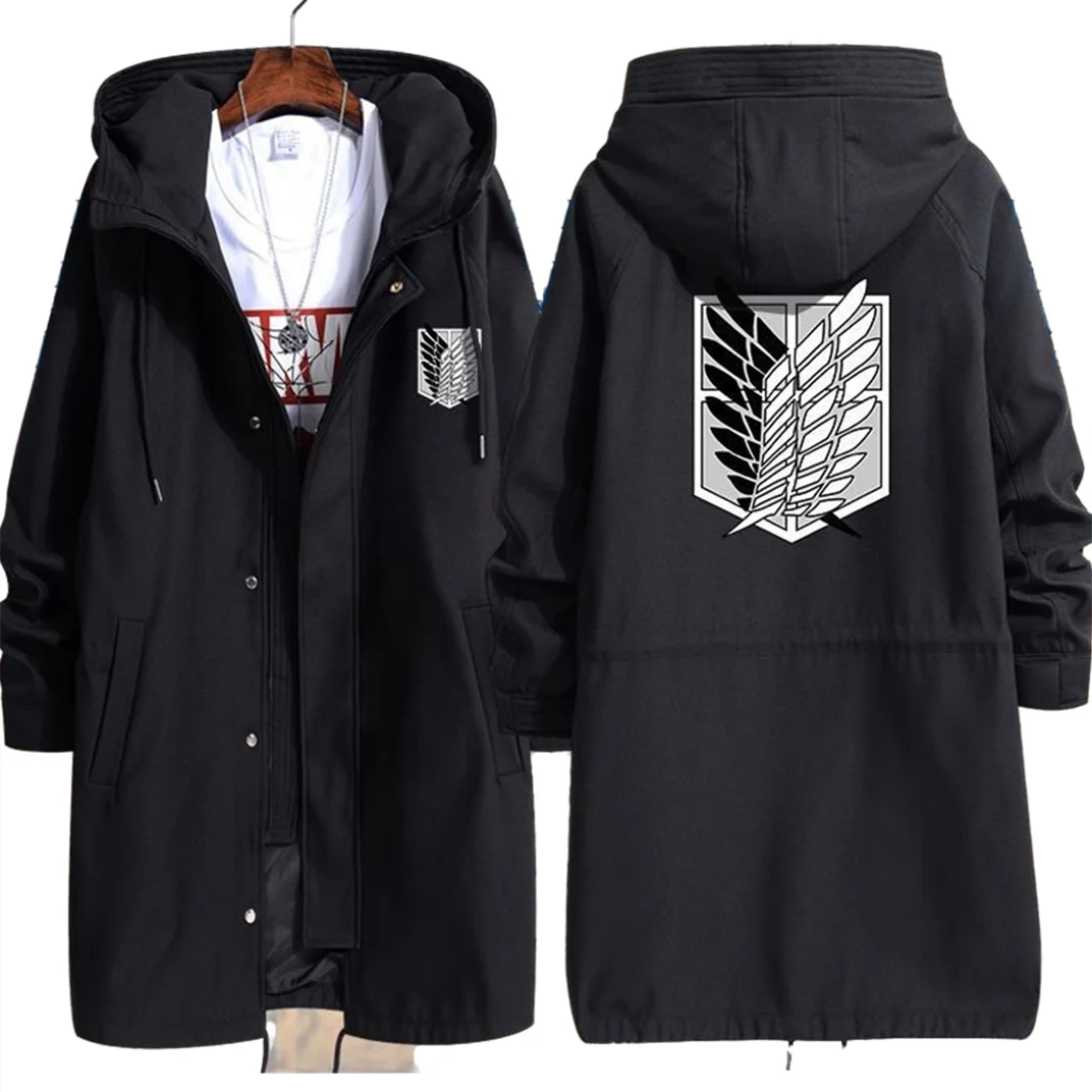 

Attack on Titan Hooded Trench Scout Legion thicking Cosplay Costumes Women Men Autumn Winter Eren Levi Warm Windbreaker