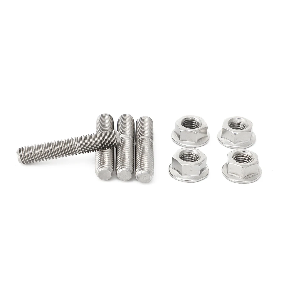 4 Pcs Porta di Scarico Studs & Tubo di Testa Noci Viti Sia-Le Estremità Vite-In Bulloni per Harley Big doppia con letti singoli 84-16 Sportster XL