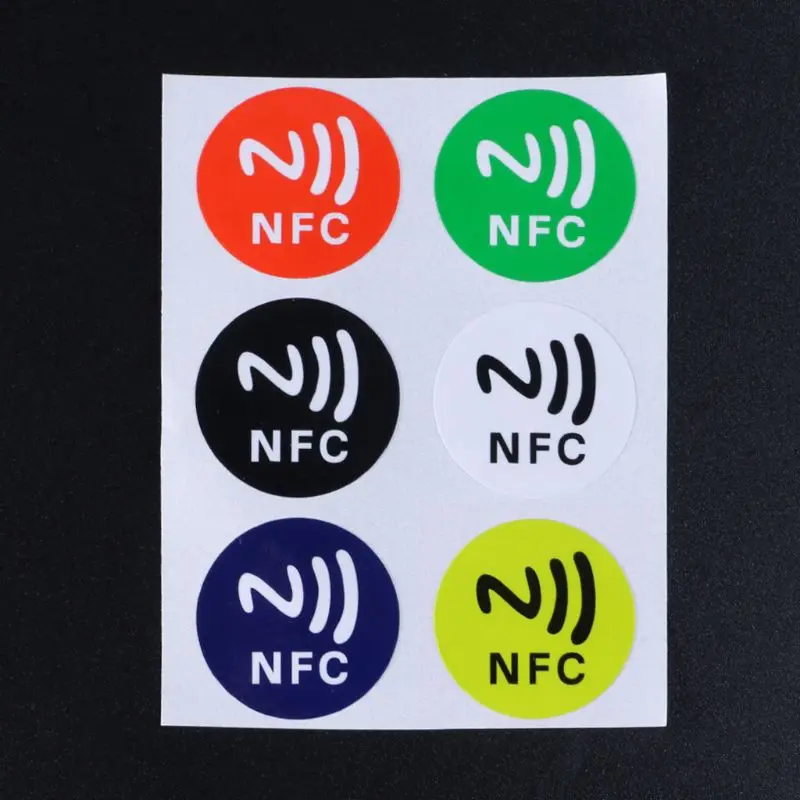 6Pcs Waterproof PET Material NFC Stickers Smart Adhesive Ntag213 Tags For All Phones Drop Shipping