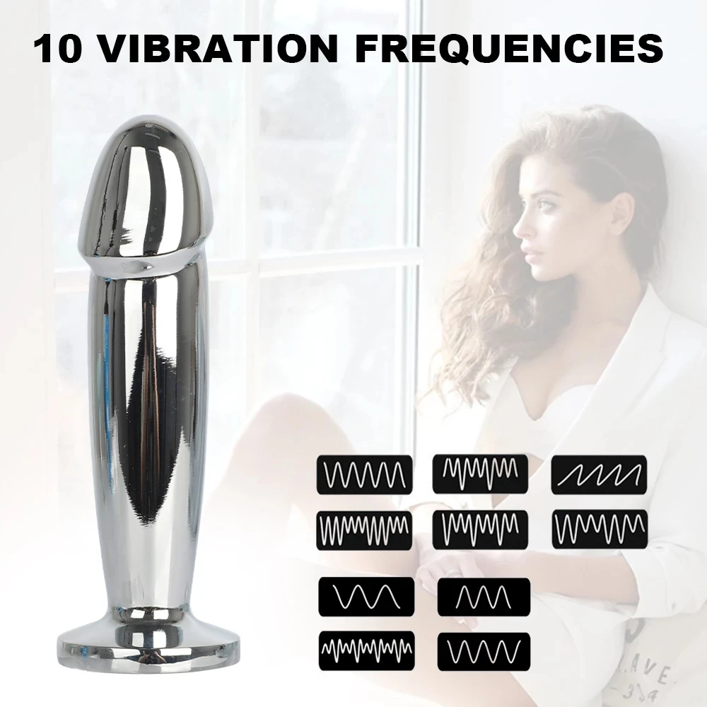 10 speed vibrator Metel anal beads butt plug vibration large rechargeable G spot Prostate Massager dildo Masturbator ass sex toy