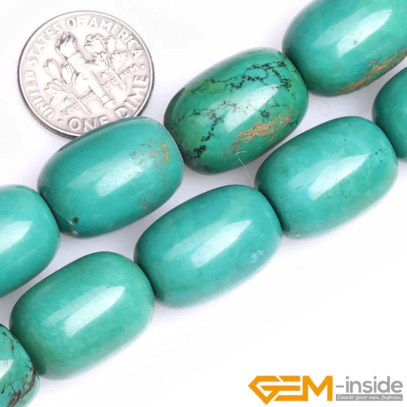 Natural Old Turquoises Drum Spacer Loose Accessorries Mala Beads For Jewelry Making Strand 15 inch DIY Jewelry Bead For Men Gift