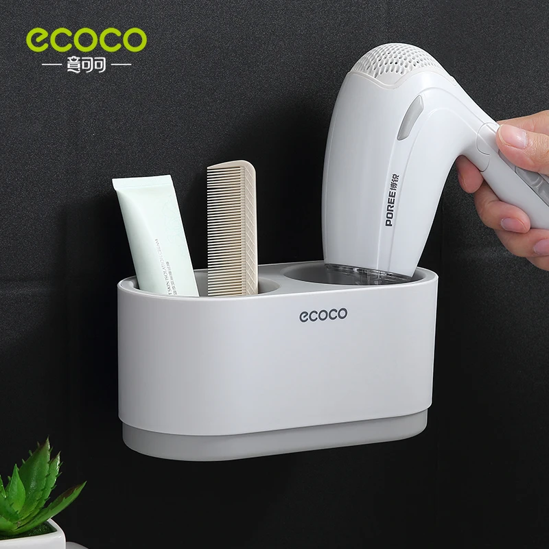 ECOCO 헤어 드라이어 홀더 보관함 컬링 아이언 선반, 욕실 정리함 보관 랙, 욕실 액세서리 세트, 가정용