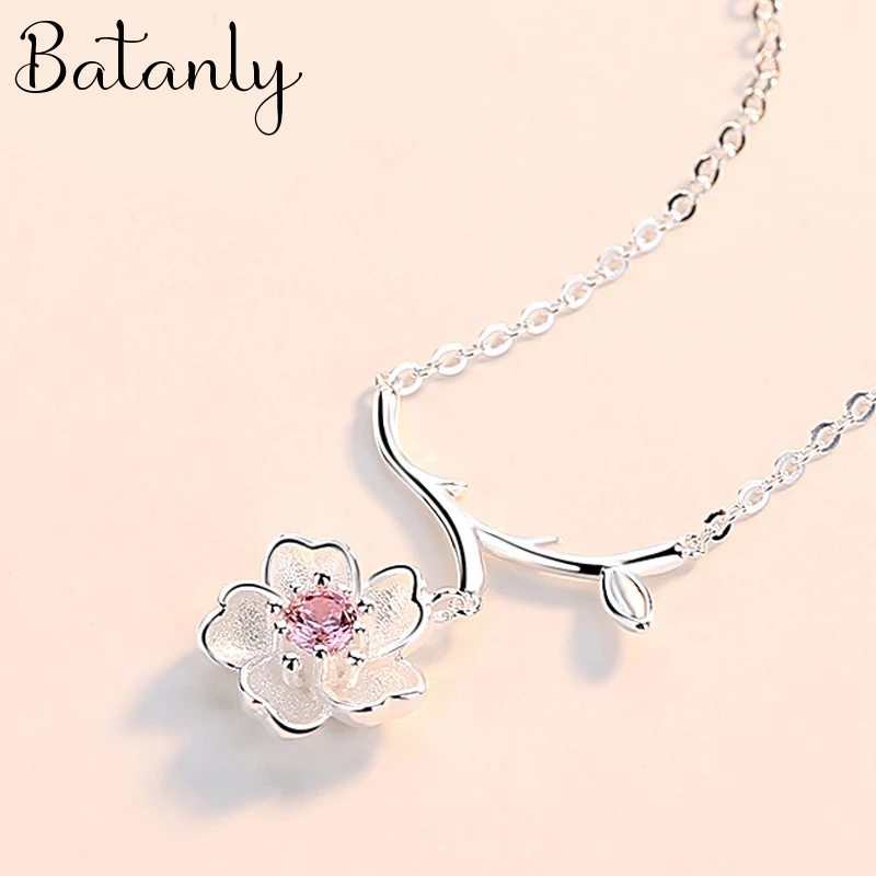 Trendy Cheery Flower Choker Necklaces For Women Fashion Long Sweater Chain Necklaces Party Jewelry Gift