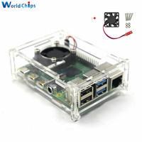 Transparent Acrylic Case Cover for Raspberry Pi 4 Model B Protection Shield Cover with Cooling Fan