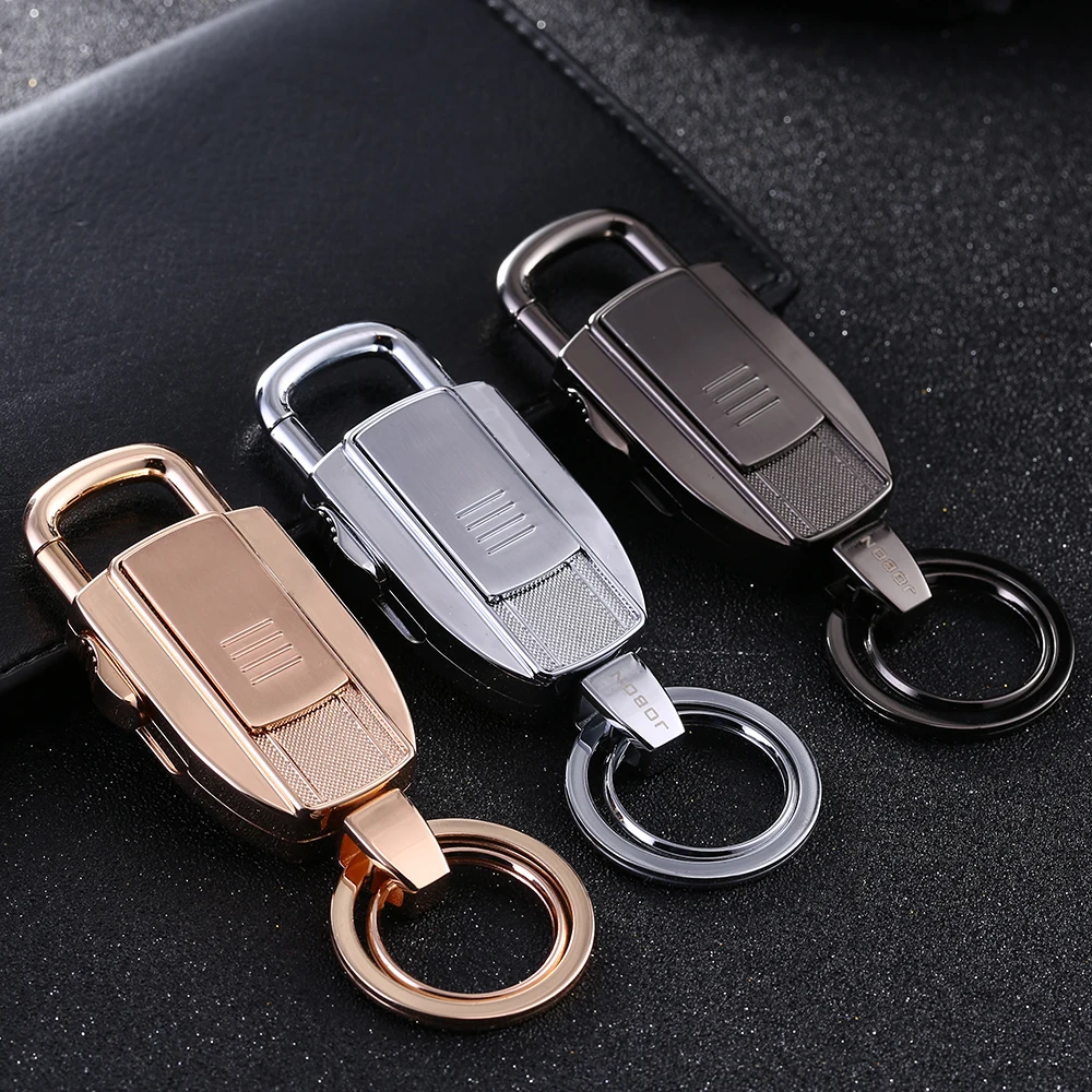 Jobon Creative Cigarette Lighter Men Keychain Car KeyChains Multifunction Key Rings Holder Luxury Fathers Day Gift High Quality