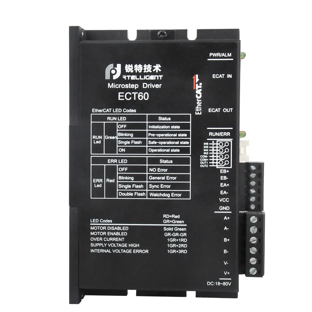 Imagem -02 - Rtelligent Nema 24 60am30ed 3.0n. m 5.0a Fase de Circuito Fechado Motor Deslizante com Ethercat Kits de Motorista de Motor Deslizante