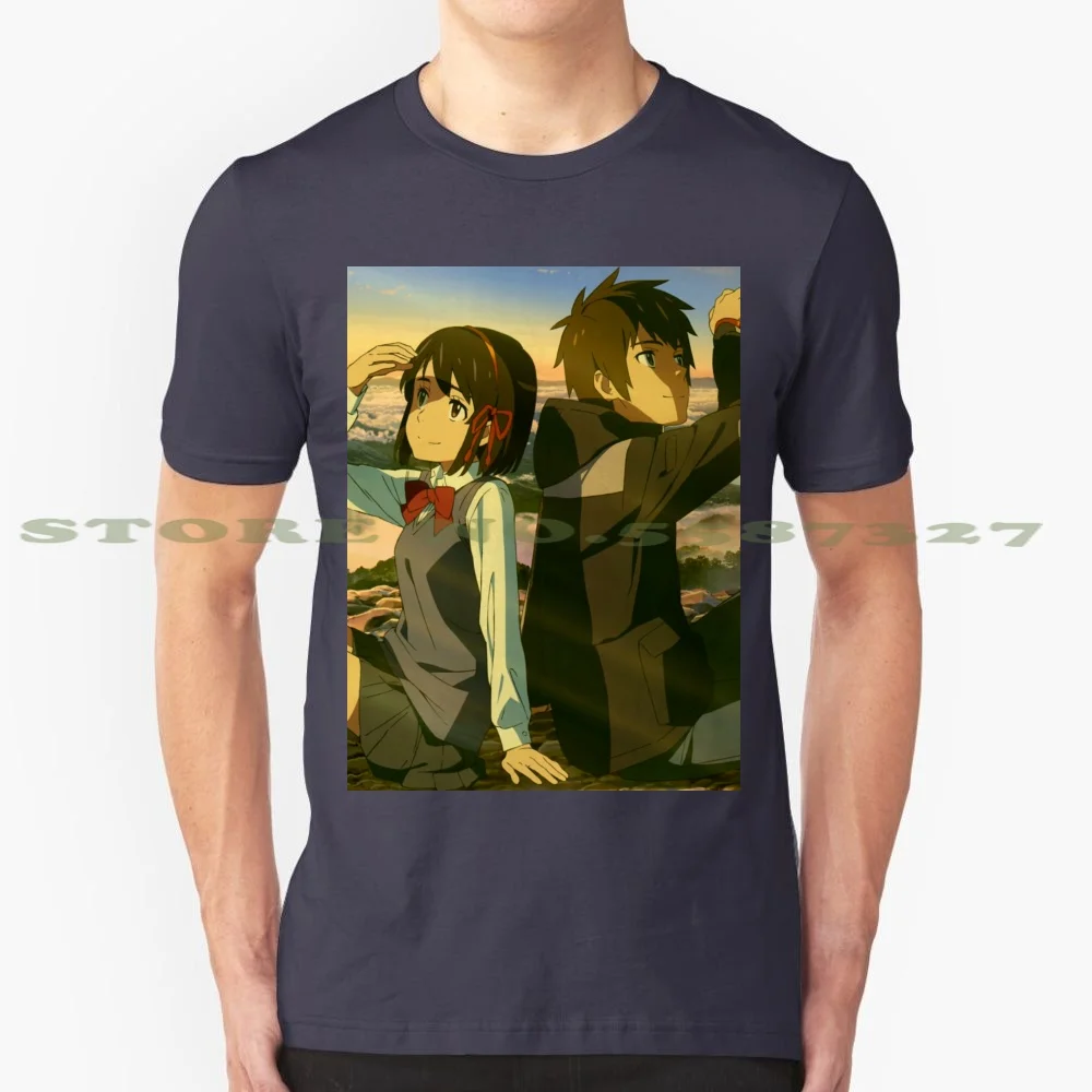 Anime 100% Cotton T-Shirt Kimi No Na Wa Your Name Mitsuha Kuchikamizake Taki Japan Anime Famous Film Comic