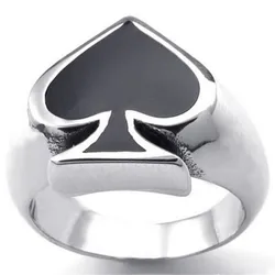 Spades heart alloy ring for good luck gambler accessories party jewelry Christmas gift