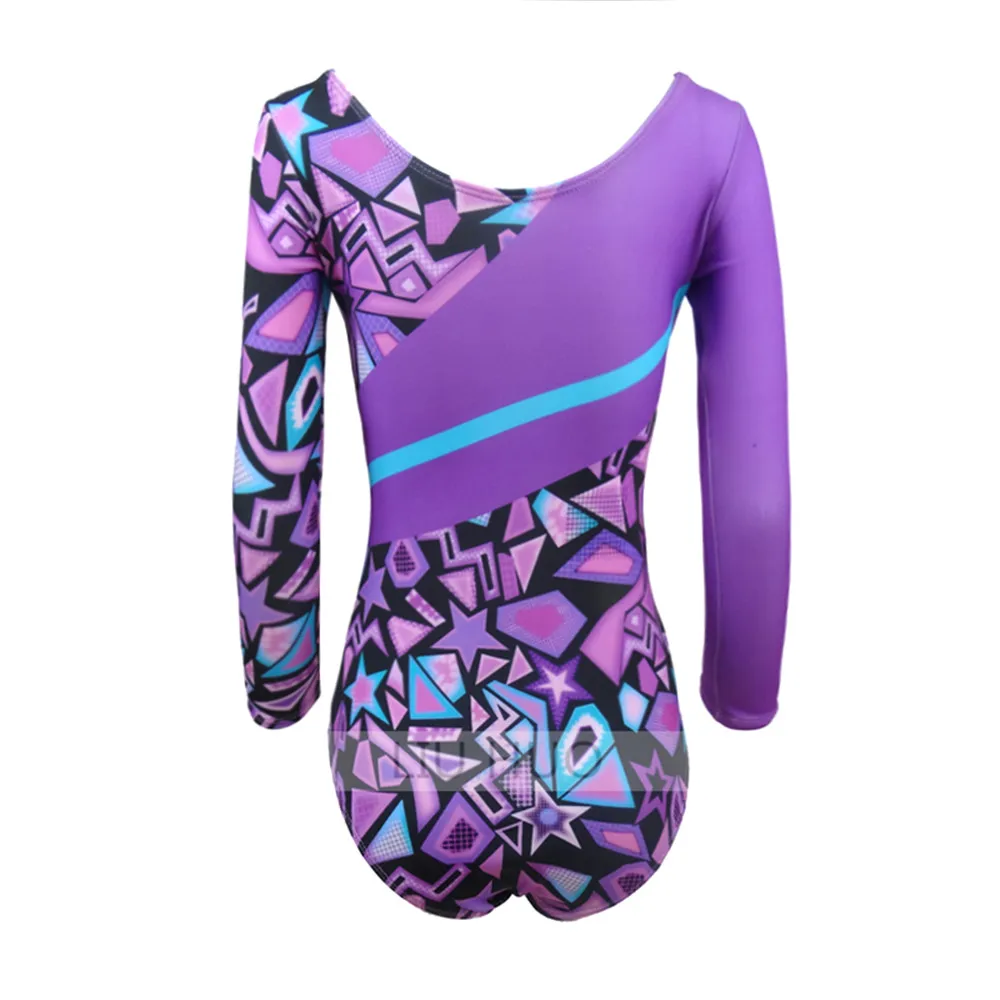 LIUHUO – maillot de bain synchronisé pour filles, ensemble de gymnastique pour enfants, justaucorps violet, compétition pour enfants et adolescents, vêtements d'équipe pour femmes, danse