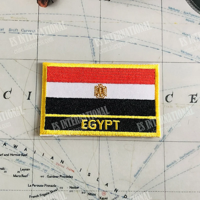 EGYPT  National Flag Embroidery Patches Badge Shield And Square Shape Pin One Set On The Cloth Armband   Backpack  Decoration