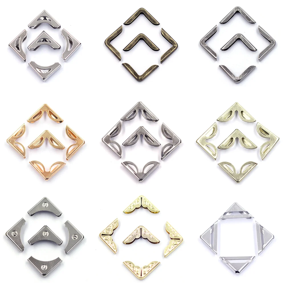 100Pcs Corner Protectors Bracket Albums Menus Folder Scrapbook Metal For Photo Frame Furniture Hardware Crafts Decorative