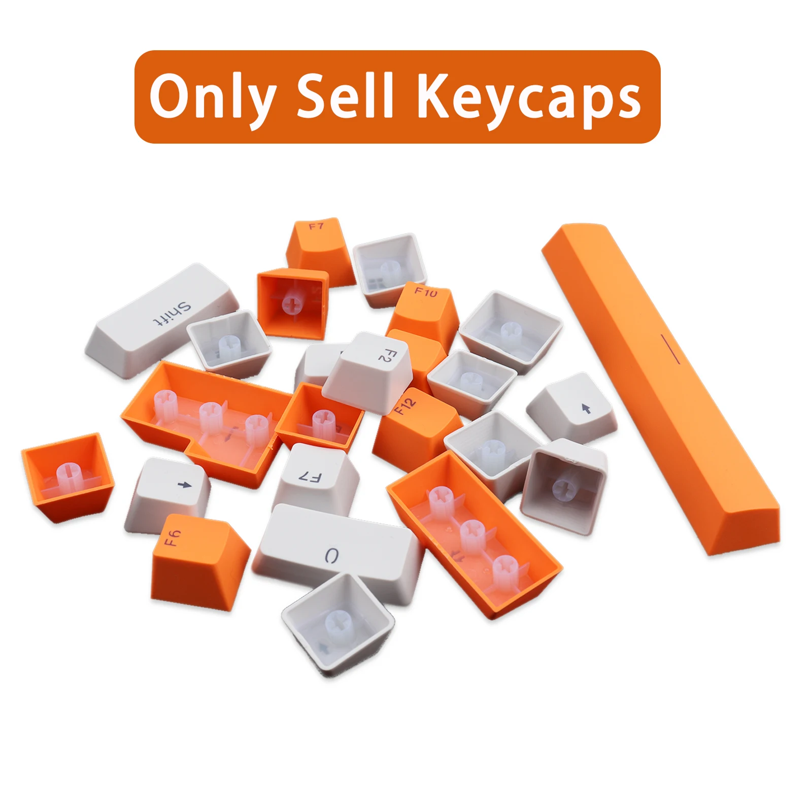 PBT Keycap 64 schlüssel Orange weiß Doppel Farbe Hintergrundbeleuchtung Tastenkappen Universal Spalte Für Ikbc Kirsche MX Annie Mechanische Tastatur