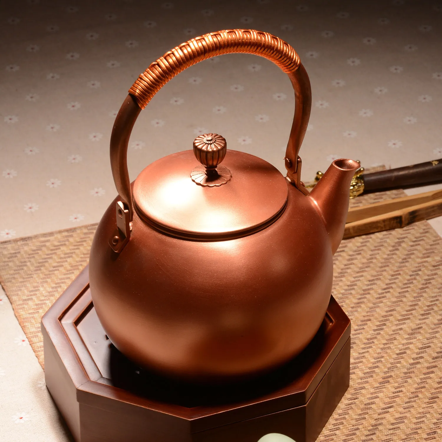 Teapot, copper teapot, kettle, hot water teapot, teapot 1200 ml water, kung fu tea set.