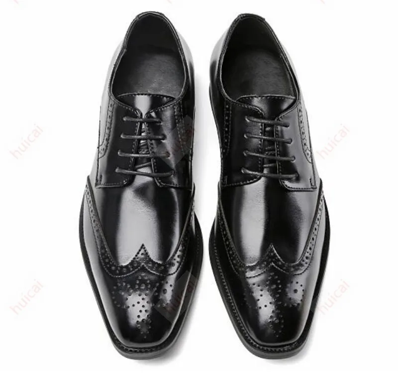 First layer cohide,engraved business leather shoes,men's leather pointed brock formal shoes,designer dress shoe Wedding shoe w62