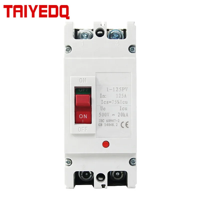 DC Circuit Breaker mccb 2P Air switch Photovoltaic DC circuit breaker 100A 125A 160A 200A 250A for Solar PV System