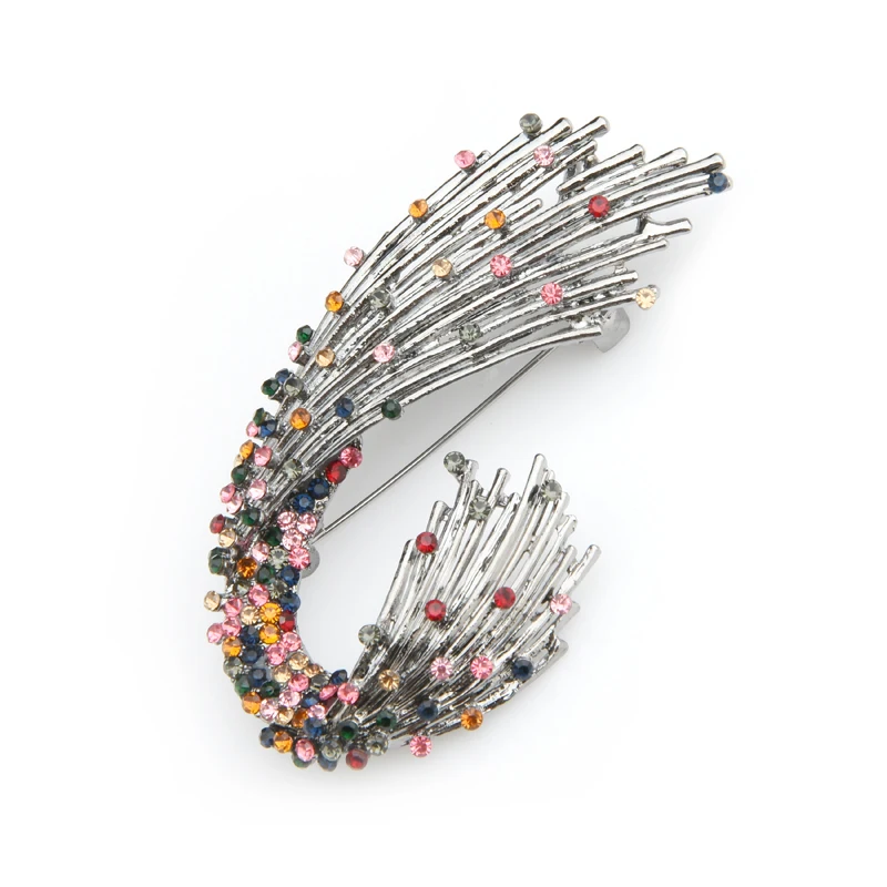 Wuli&baby Rhinestone Geometric Elegant Brooch Pins For Suit and Dress