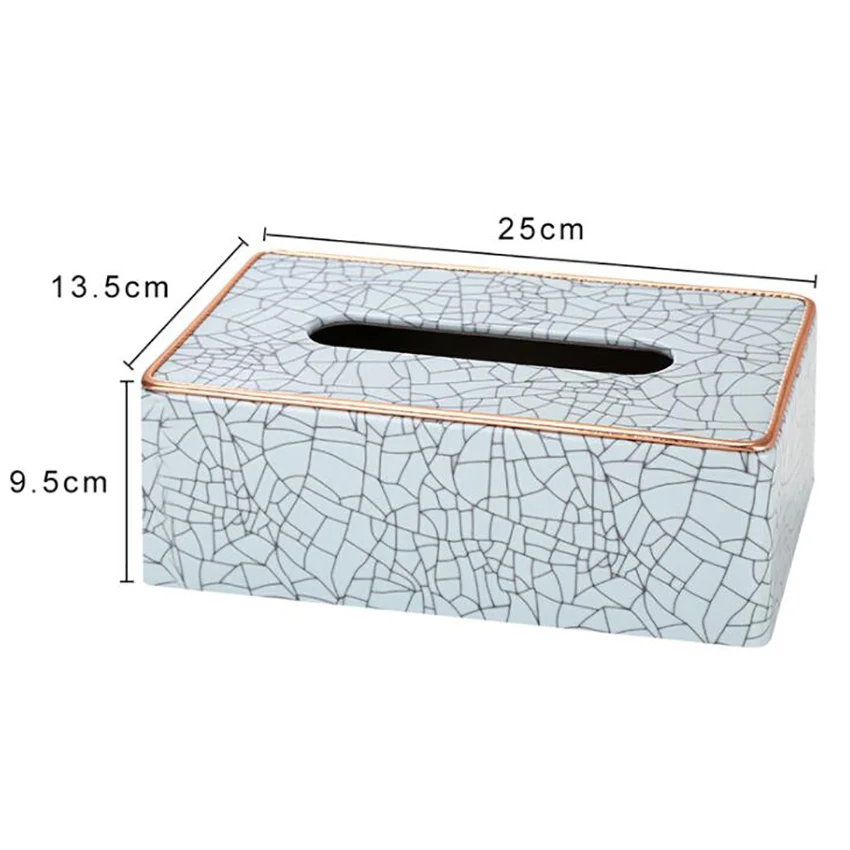 Rectangular PU Leather Tissue Box Cover Holder, Modern Facial Tissue Holder Case Dispenser for Home Car Decoration 25x13.5x9.5cm