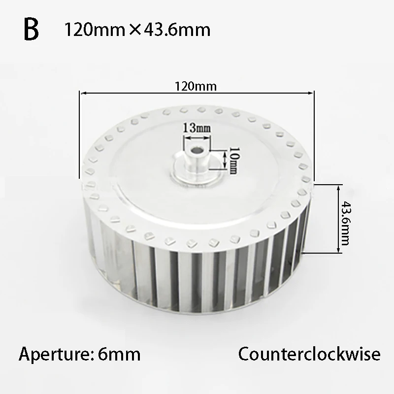 Girante centrifuga a palette pale del motore ventola albero della girante ventilatore in alluminio ventilatore ruota a lama piccola Multivane 120